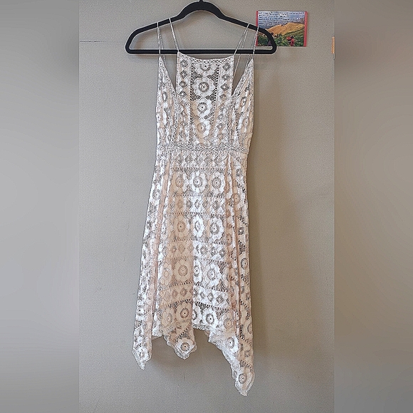 Free People Cream Lace Sun Dress - Picture 1 of 6